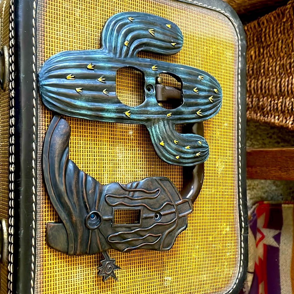 Vintage Western Cactus outlet cover and Cowboy Boot light switch cover.